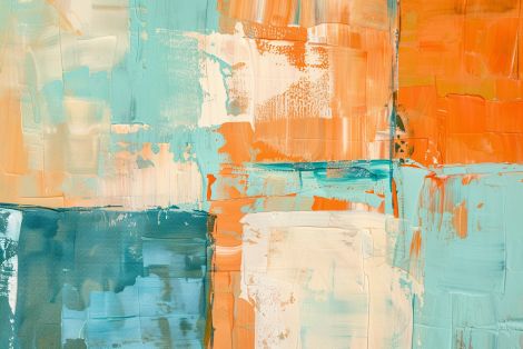 Sunlit Tides in Tangerine and Teal