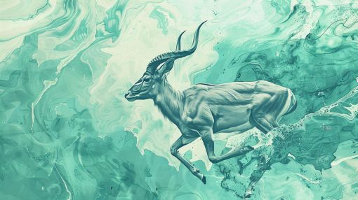 Antelope in Emerald Marble Flow