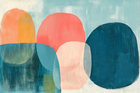 Soft Stones in Coral and Teal
