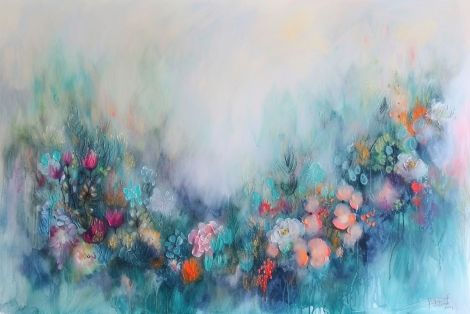 Ethereal Garden in Morning Mist