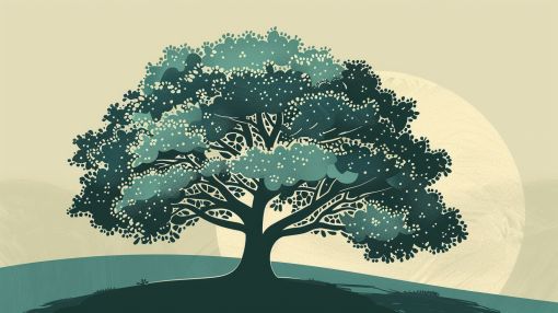 Ancient Oak Beneath the Moonrise