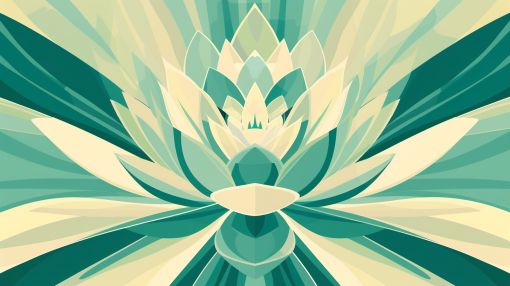 Geometric Lotus in Emerald Light