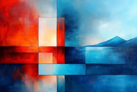 Crimson Horizon Meets Cerulean Depths