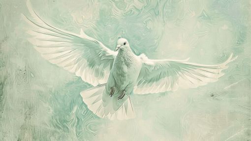 White Dove in Ethereal Flight