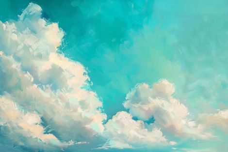 Turquoise Skies and Billowing Clouds