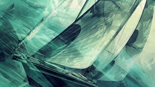 Sailing Through Emerald Glass Waters