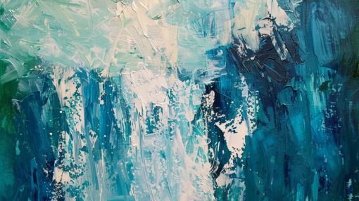 Ocean Cascade in Turquoise and White