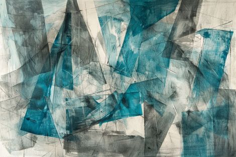 Fractured Teal Geometric Reverie
