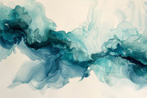 Ethereal Teal Currents in Motion