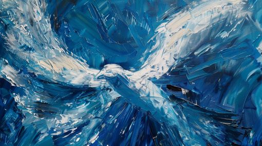 Soaring Dove in Turbulent Blue Skies