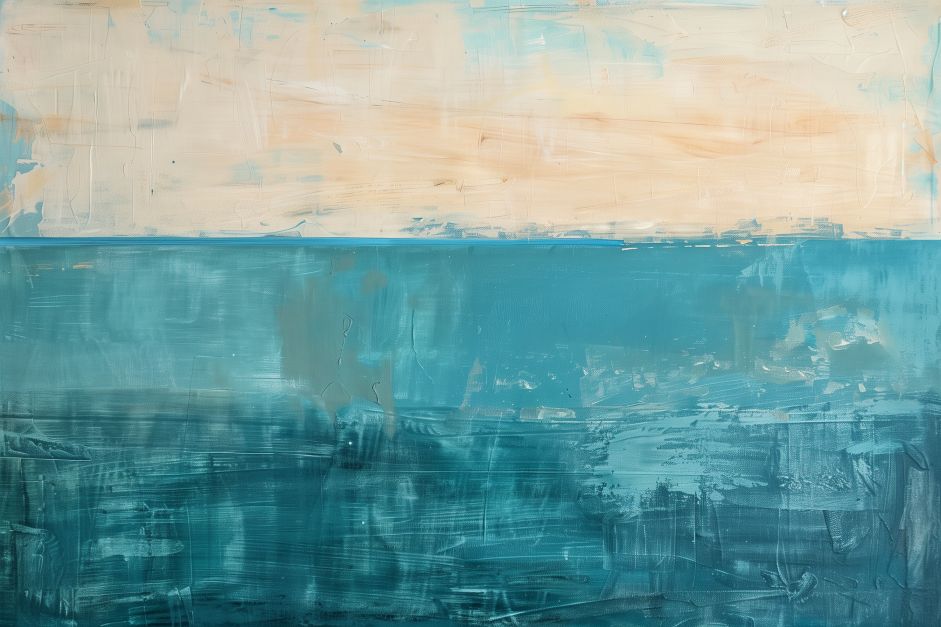 Calm Horizon in Teal and Gold