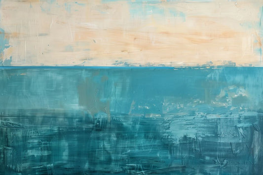 Calm Horizon in Teal and Gold