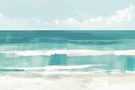 Serene Turquoise Waves on Sandy Shore