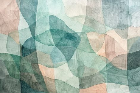 Flowing Teal and Blush Watercolor Layers