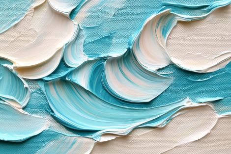 Ocean Waves in Textured Turquoise