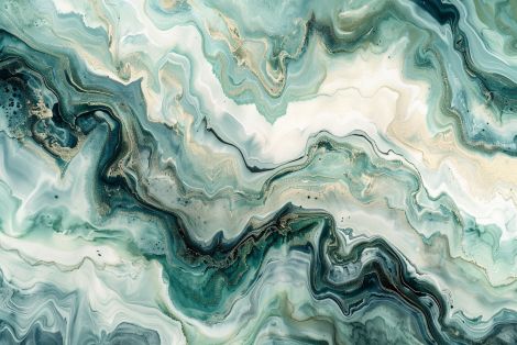 Flowing Teal Marble Currents