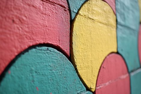 Bold Curves in Vibrant Street Paint