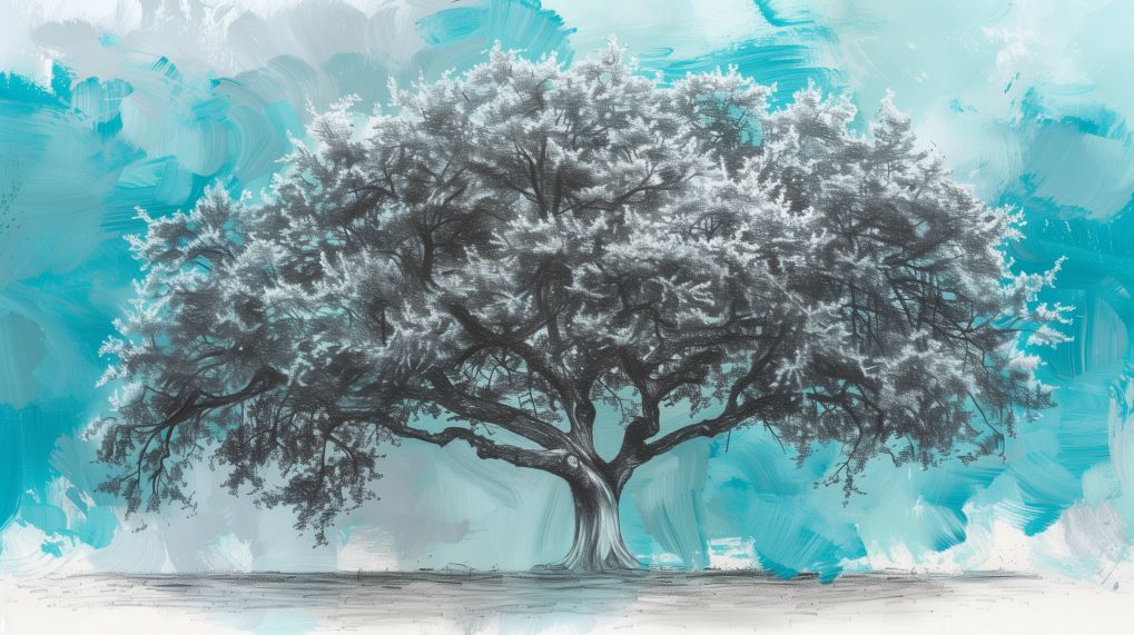 Majestic Oak in Turquoise Mist