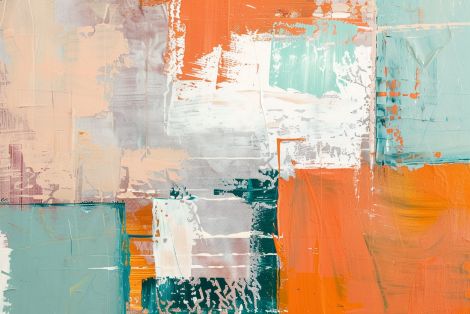 Coral Breeze on Weathered Canvas