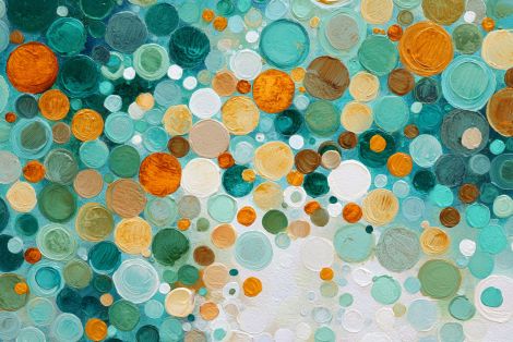 Teal and Amber Bubble Symphony