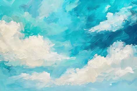 Drifting Clouds in Turquoise Skies