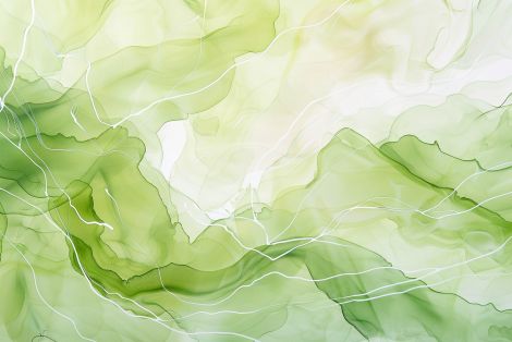 Flowing Green Watercolor Mountain Waves