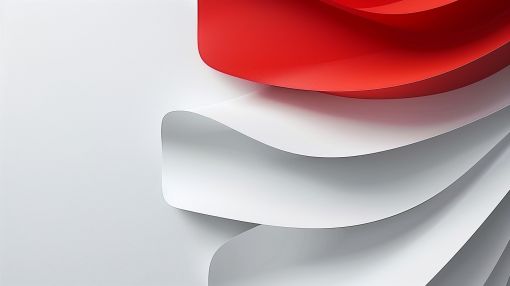 Crimson Wave on Ivory Folds