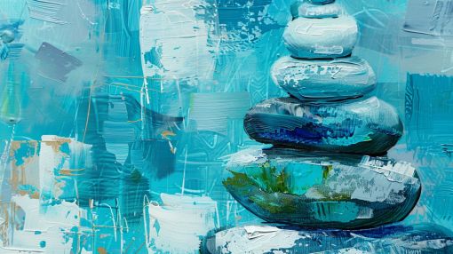 Zen Stones in Turquoise Serenity