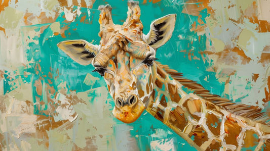 Gentle Giraffe in Turquoise Light