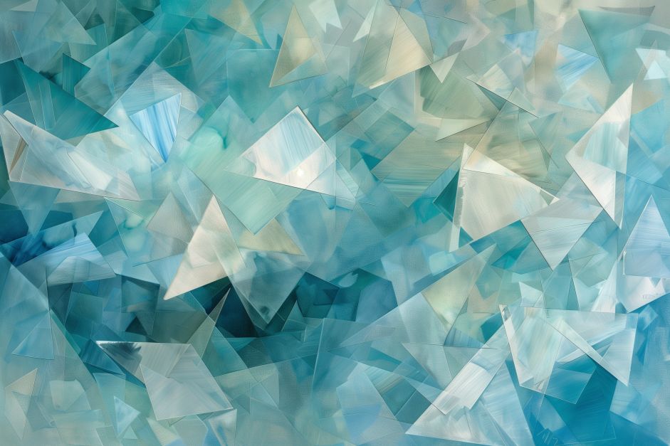 Crystalline Fragments in Aqua Light