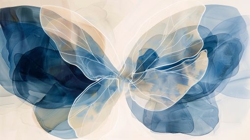 Ethereal Blue Butterfly in Watercolor