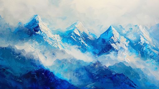 Majestic Blue Peaks Above the Clouds