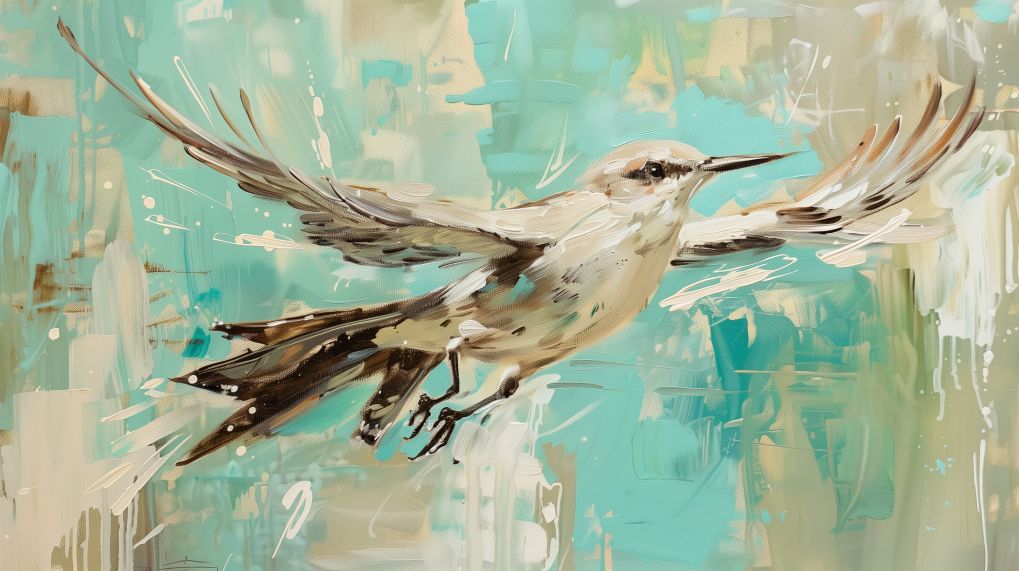 Graceful Bird in Turquoise Flight