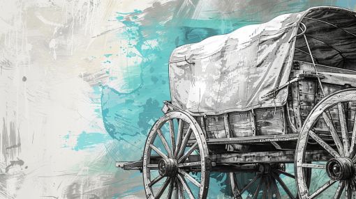 Pioneer Wagon on Turquoise Horizon