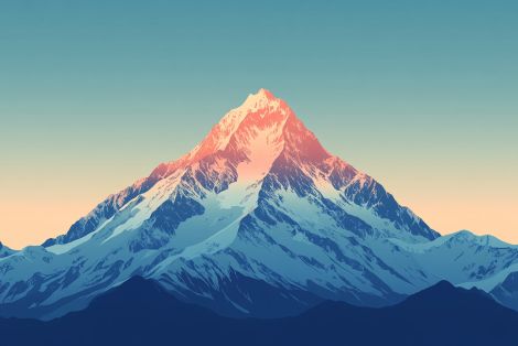 Alpine Peak Bathed in Golden Light