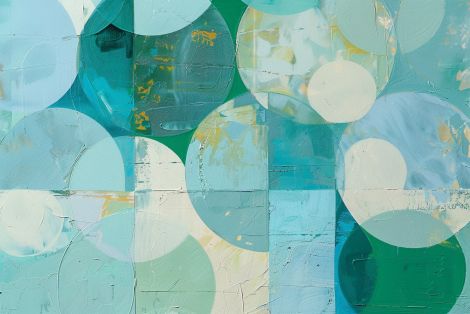Teal Circles in Layered Harmony