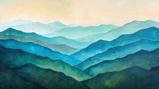 Blue Ridge Mountains at Golden Dawn