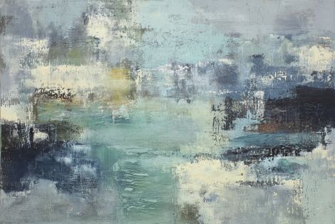 Misty Harbor in Teal and Grey