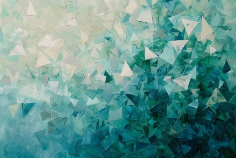 Crystalline Depths in Teal and White