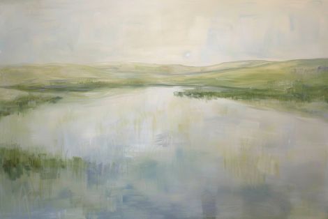 Tranquil Marshland in Soft Morning Light