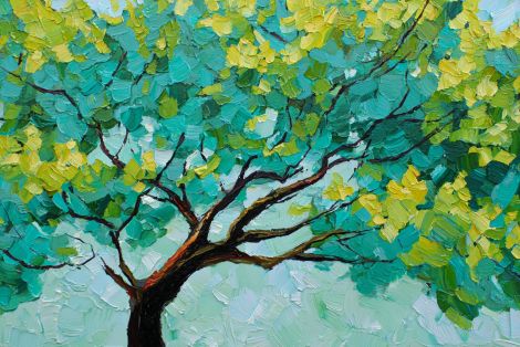 Spring Tree in Emerald Light