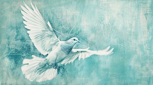 White Dove in Ethereal Flight