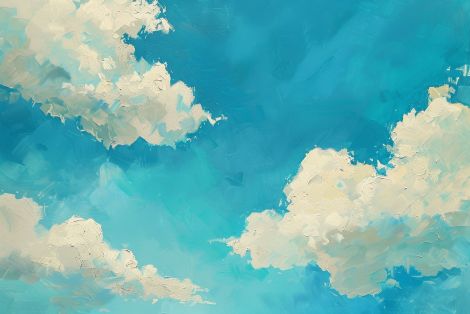 Sunlit Clouds in Azure Sky