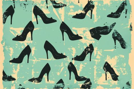 Stiletto Silhouettes on Vintage Teal