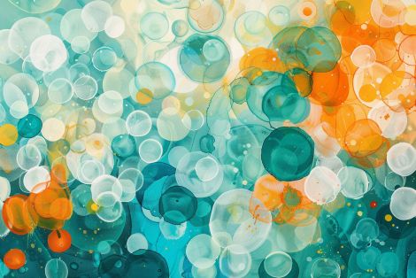 Effervescent Bubbles in Teal and Orange
