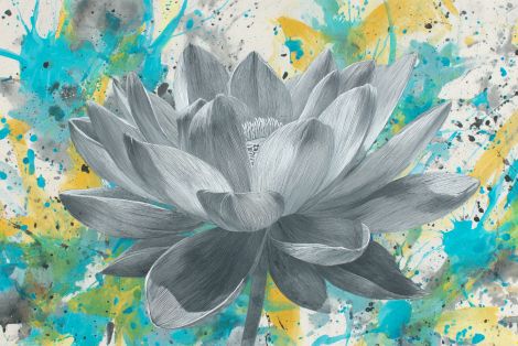 Silver Lotus in Vibrant Splatter