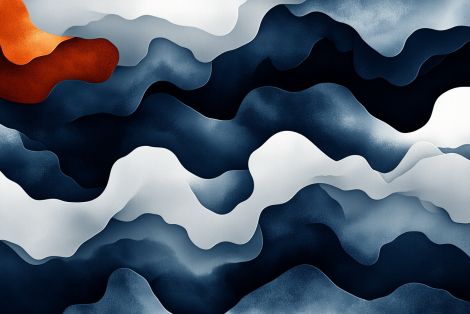 Midnight Waves With Ember Glow