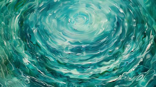 Turquoise Vortex of Swirling Waters