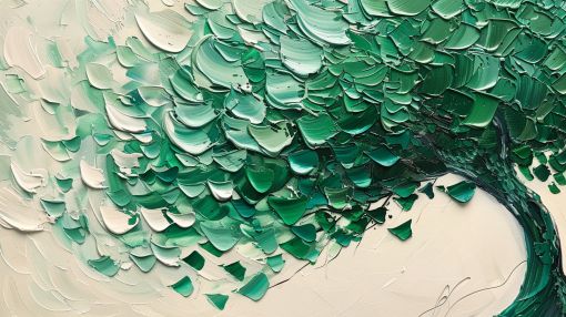 Emerald Tree in Textured Bloom