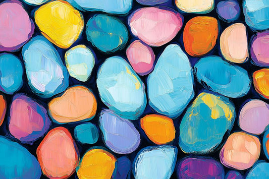 Vibrant River Stones in Bold Color